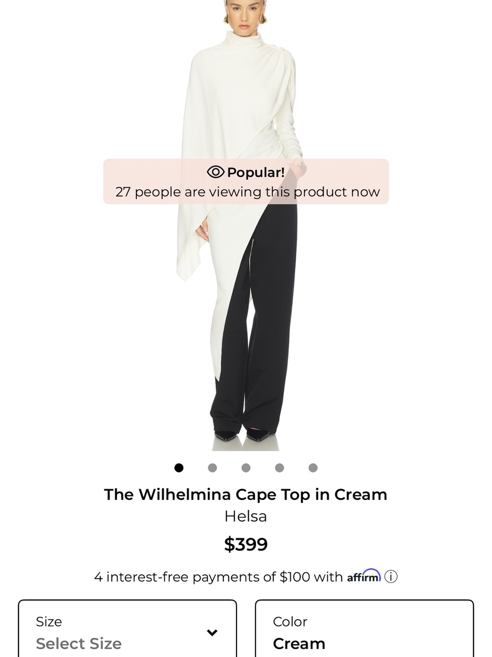 ELSA Cream Cape Top